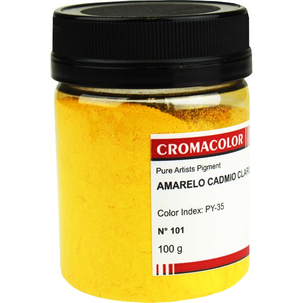 Pigmento Artístico Puro 101 Amarelo Cadmio Claro Cromacolor 100g